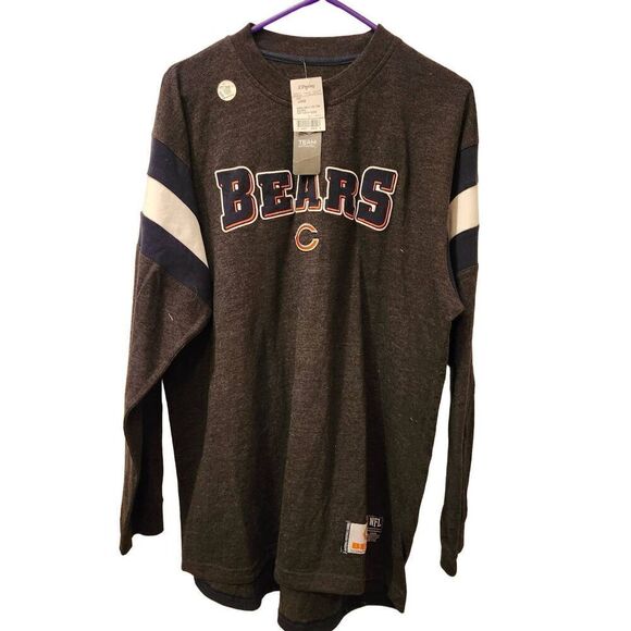NFL NWTbTeam Apparel Chicago Bears Gray Men's Size L T-Shirt Long Sleeve - Picture 1 of 3